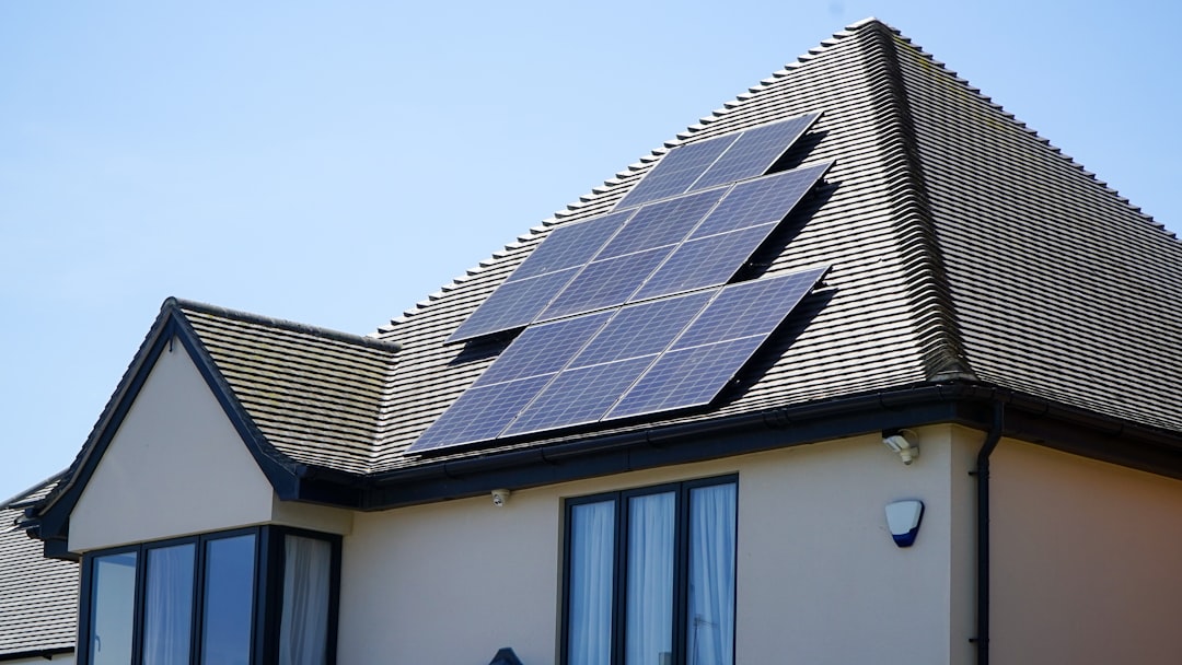 Eco-friendly house with solar panels